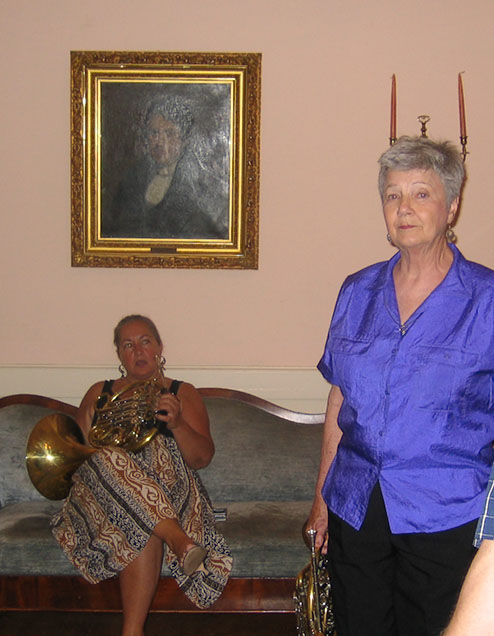 Jeanne Paella and Nan Foley (seated)