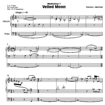 Page from Meditations, contemporary music for organ