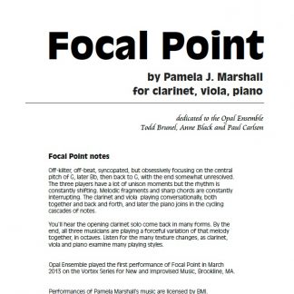 Cover of Focal Point, contemporary chamber music with clarinet, viola, piano